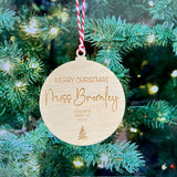 Teachers Gift Christmas Ornament - Merry Christmas