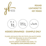 Key Rings Round Leatherette Kiddies Drawings
