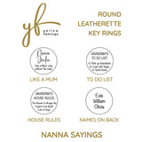 Key Rings Round Leatherette Nanna Sayings