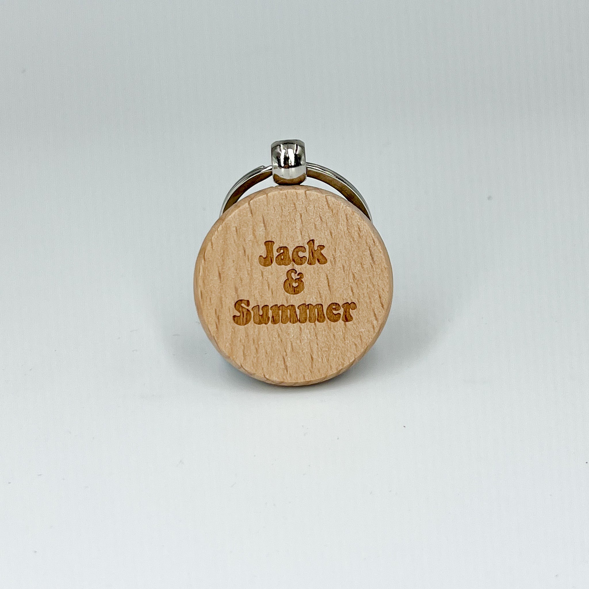 Key Rings Round Wooden Retro – Yellow Flamingo