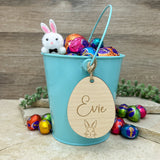 Easter Bucket with Tag | Easter Basket | Small Bucket | Wooden Easter Tag | Easter Tag | Personalised Tag
