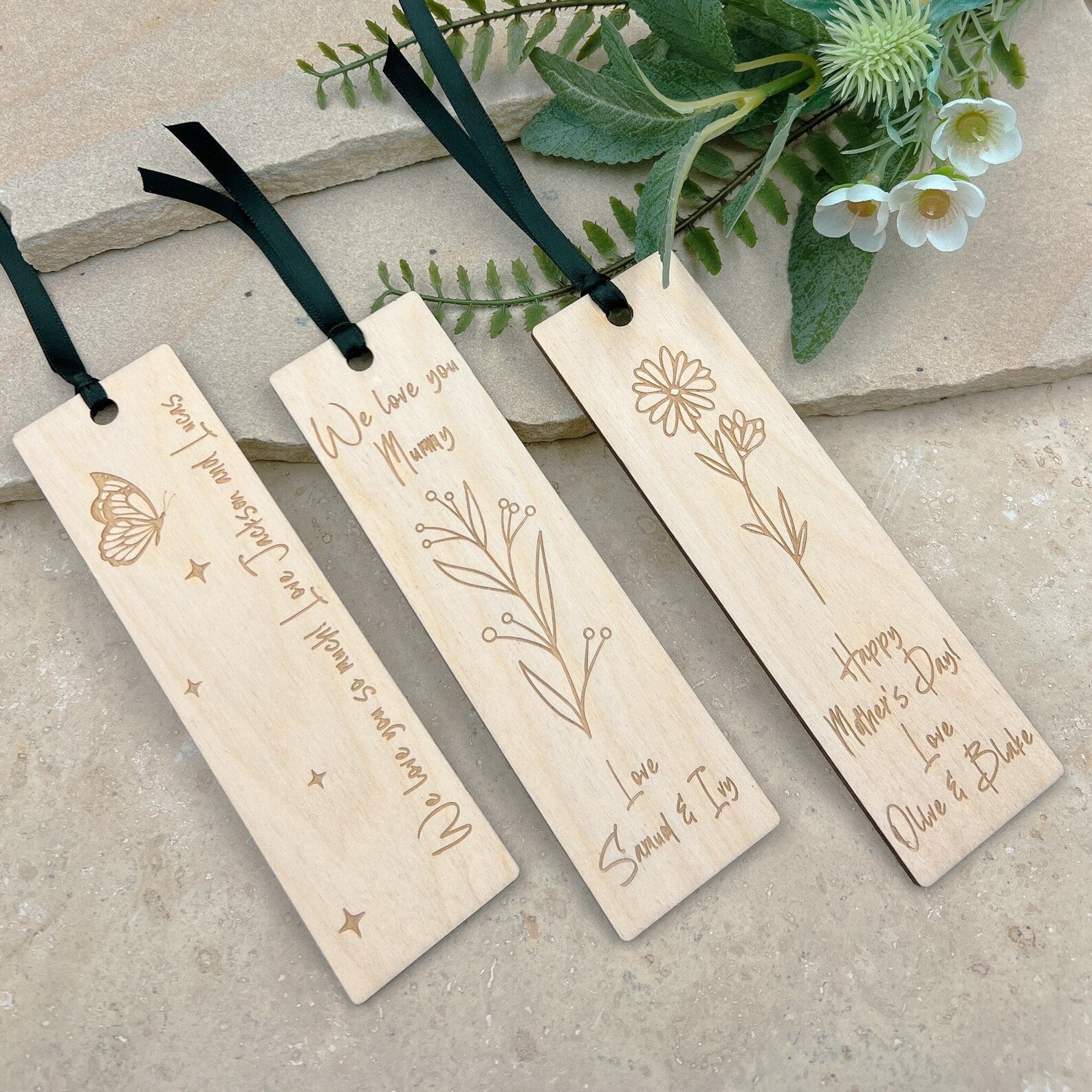 Engraved Wooden Mother's Day Bookmark