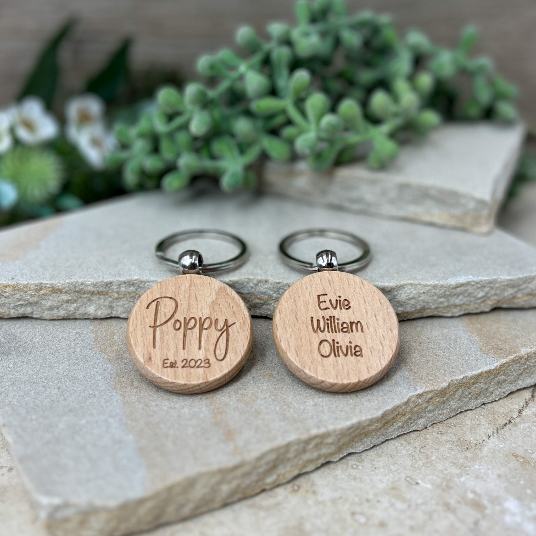 Personalised Key Ring Minimalist | Custom Key Chain | Mother's Day | Car Key Ring | Wooden