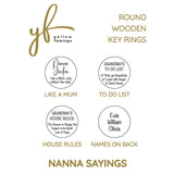Personalised Key Ring Nanna Sayings | Custom Key Chain | Mother's Day | Car Key Ring | Wooden